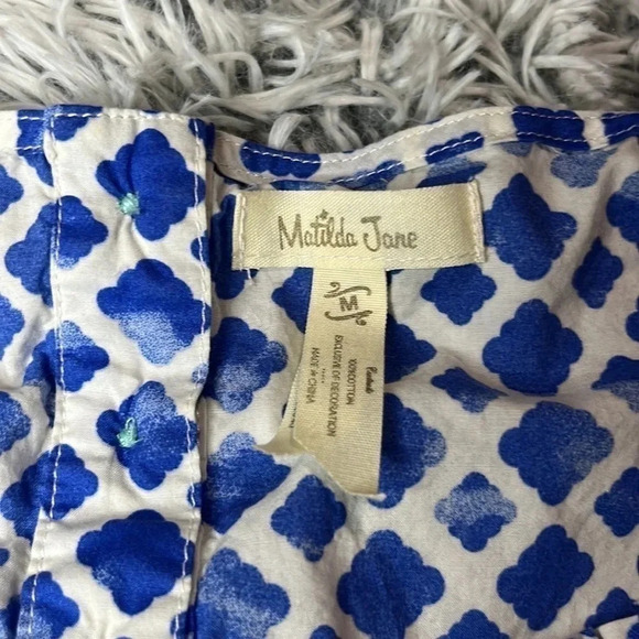 MATILDA Jane Wandering Waters Smocked Tassel Top Size Medium - Picture 6 of 13